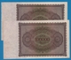 DEUTSCHES REICH 	2x 100.000 Mark  	01.02.1923	# 1U.014710+11  P# 83a   No Consécutifs - 100000 Mark