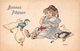 ¤¤  -  Illustrateur  " BOTTARO "  -  Bonne Pâques  -  Petite Fille , Oies , Canards , Cerises   -  ¤¤ - Bottaro