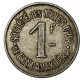 Monnaie, Madagascar, Société Des Mines D'Or, Andavakoëra, 1 Franc, TTB - Monetari / Di Necessità