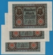 DEUTSCHES REICH 3X 100 Mark  	01.11.1920 LETTER H # Z.7201099/100/101 P# 69a	No Consécutifs - 100 Mark