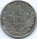 German East Africa - 1912 J - Wilhelm II - ¼ Rupie - KM8 - German East Africa
