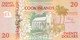 BILLETE DE LA ISLA COOK DE 20 DOLLARS DEL AÑO 1992 SIN CIRCULAR-UNCIRCULATED (SEASHELL) (BANKNOTE) CARACOLA-SEA SHELL - Cook