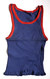 Une CHEMISE Débardeur Marcel Modèle Sport ATHLETISME EN COTON BLEU Liserets ROUGES Années 40-50 (mod 1 Col) - Andere & Zonder Classificatie