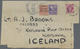 1947, Parcel Front GB To Iceland. Combination U.S + GB 8d Cancelled By Cds " BIRMINGHAM 6 JA 47 " To KEFLAVIK, Iceland - Cartas & Documentos
