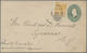 1889 U.S 2c Postal Stationery Envelope Sc. U311 Combination Mixed Franking GB BAHAMAS 4D SH.53 - 1859-1963 Kronenkolonie