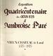 Brochure:exposition Du Quadricentenaire Des Oeuvres D'Ambroise Paré Vieux Chateau Laval 1575 -1975 Env 3,50 - Autres & Non Classés