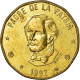 Monnaie, Dominican Republic, Peso, 1992, TTB, Laiton, KM:80.1 - Dominicaine