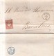 Año 1856 Edifil 48 Sello 4c Isabel II Carta Matasellos Rejilla Murcia Membrete Viuda De Mateo Seiquer - Used Stamps