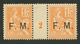 FRANCHISE MILITAIRE : 15c (n°1) Paire Avec MILLESIME 2 Neuf ** (trace Charnière Sur Le Pont. Cote 800€. Signé SCHELLER.  - Timbres De Franchise Militaire