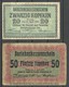 Germany Occupation Territories Ober-Ost 1916 WWI Posen Bank Notes 20 & 50 Kopeken - Eerste Wereldoorlog