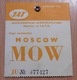 YUGOSLAVIA - AIRLINES / JAT , Plane Ticket - Final Destination MOSCOW - Europa