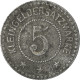 Monnaie, Allemagne, Kleingeldersatzmarke, Landau, 5 Pfennig, 1919, TTB, Zinc - Notgeld