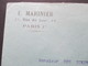 DR / Frankreich Umschlag E. Marinier Paris 1 Mit Französischer Marke ABER Stempel Berlin C Nach Köln Gesendet - Brieven En Documenten