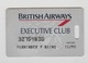 Bagage Pas - Luggage Tag Pass British Airways Executive Club 1998 - Étiquettes à Bagages