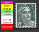 Timbre N° 713b** Marianne De Gandon  ( 2 Sans F ) - 1945-54 Marianna Di Gandon