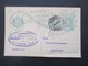 Portugal 1909 Ganzsache Mit Zusatzfranktur 10 Reis Firmenkarte Otto Wischmann Lissabon Nach Nürnberg - Covers & Documents