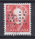 Denmark Perfin Perforé Lochung (A32) 'AK' Aalborg Kommune, Aalborg 3.50 Margrethe II. (Cz. Slania) (2 Scans) - Variétés Et Curiosités