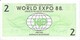 AUSTRALIE - World Expo 2 Dollars 1988 - UNC - 2005-... (Polymer)