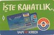 Turkey, TR-PTT-ADV-0077, 100 Units, Green, Yapi Kredi Bankasi - Iste Rahatlik, VISA, Maestro, 2 Scans. - Turchia