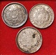 BOLIVIA 3 X 5 CENTAVOS 1878, 1889, 1890. SILVER, ARGENT. BOLIVIE - Bolivië