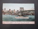 USA 1907 PK East River And Brooklyn Bridge, New York Nach München Gesendet - Brooklyn