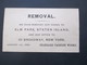 USA 1894 Ganzsache Nach Nürnberg Gesendet Rückseitig Gedruckter Text: Removal Standard Vanish Works - Briefe U. Dokumente