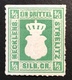 Mecklenburg-Strelitz Mi 2b (*) SELTENE FARBE DKL GRÜN 1864 1/3 Sgr Ungebraucht Nachgummiert. RARITÄT - Mecklenbourg-Strelitz