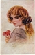 RITRATTO GIOVANE DONNA CON FIORI - Dis. T. CORBELLA - 1919 - Vedi Retro - Formato Piccolo - Corbella, T.