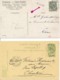 2 Cartes Cachet Linéaire Nalinnes Via Ham-sur-Lesse 21 NOV -1906 & Entiers Nalinnes 18 MAI 1905 - Griffes Linéaires