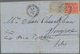 Ägypten: 1876, 1 Pia. Carmine And 20 Para Greyish Blue Tied "CONSTANTINOPOLI 11 OTT 76" To Folded En - 1915-1921 Protectorat Britannique