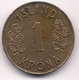 ISLANDIA - 1 KRONA DE 1962 - Islandia