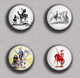 Don Quijote Fan ART BADGE BUTTON PIN SET 1 (1inch/25mm Diameter) 35 DIFF - Celebrities