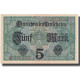 Billet, Allemagne, 5 Mark, 1917, 1917-08-01, KM:56b, SPL - 5 Mark