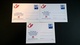 Delcampe - Avis Changement D'adresse 4 Series De 3 Cartes Différentes FR-NL-DE Timbre Albert II Bleu VP - Addr. Chang.