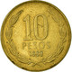 Monnaie, Chile, 10 Pesos, 1989, Santiago, TTB, Aluminum-Bronze, KM:218.2 - Chile