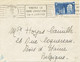 Lettre De L'Hôtel De Lorraine, Verdun (Meuse) Du 31/5/1950, Avec Timbre YT 842 (St Wandrille) Vers Bois-d'Haine Belgique - Lettres & Documents