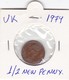 Great Britain UK 1/2 NEW PENNY 1979 "free Shipping Via Regular Air Mail "buyer Risk" - 1/2 Penny & 1/2 New Penny