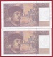 20 Francs "Debussy" --1997---SUP--ALPH .V.054---SUITE DE 2 BILLETS - 20 F 1980-1997 ''Debussy''