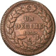 Monnaie, Monaco, Honore V, Decime, 1838, Monaco, TB+, Cuivre, Gadoury:105 - Charles III.