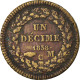 Monnaie, Monaco, Honore V, Decime, 1838, Monaco, Cuivre Jaune, TB+, Cuivre - Charles III.