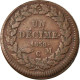 Monnaie, Monaco, Honore V, Decime, 1838, Monaco, TB, Cuivre, Gadoury:105 - 1819-1922 Onorato V, Carlo III, Alberto I