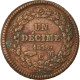 Monnaie, Monaco, Honore V, Decime, 1838, Monaco, TB+, Cuivre, Gadoury:105 - 1819-1922 Honoré V, Charles III, Albert I