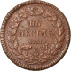 Monnaie, Monaco, Honore V, Decime, 1838, Monaco, TTB, Cuivre, Gadoury:105 - Charles III.