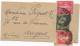 1937 - TYPE SEMEUSE - BANDE JOURNAL ENTIER Avec SUPERBE COMPLEMENT De TOURS GARE (INDRE ET LOIRE) => ANGERS - 1906-38 Semeuse Camée