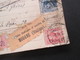 Italien 1912 Auslandspaketkarte Zusatzfrankaturen Und Vielen Stempeln Torino - Ostende Klebezettel Assegno Remboursent - Postpaketten