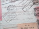 Italien 1913 Auslandspaketkarte Zusatzfrankaturen Und Vielen Stempeln Alessandria -Ostende Klebezettel Valore Dichiarato - Colis-postaux