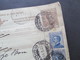 Italien 1914 Auslandspaketkarte Zusatzfrankaturen Und Vielen Stempeln Torre Del Greco - Ostende Belgien - Colis-postaux