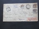 Italien 1914 Auslandspaketkarte Zusatzfrankaturen Und Vielen Stempeln Tremezzo  - Ostende Stempel Chiasso - Postpaketten