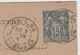 90 Sage IIa, Carte Lettre De PARIS à CHATEAU THIERRY Càd D15 Daguin Double Et D10Chateau Thierry - 1876-1898 Sage (Tipo II)