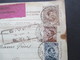 Italien 1913 Auslandspaketkarte Zusatzfrankaturen Und Vielen Stempeln Torino - Ostende Klebezettel Assegno Remboursement - Paquetes Postales